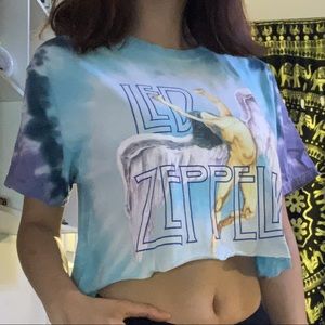 Blue/Purple Led Zeppelin Tie Dye Crop Tee